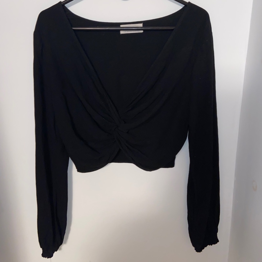 Urban Outfitters Black across Crop Top